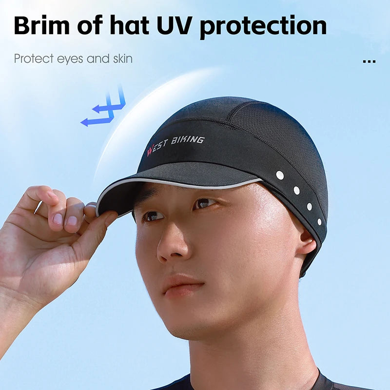 Caps Sun Visor UV Protection Bike Hat Helmet Liner Men Women Running Cool Sport Gear