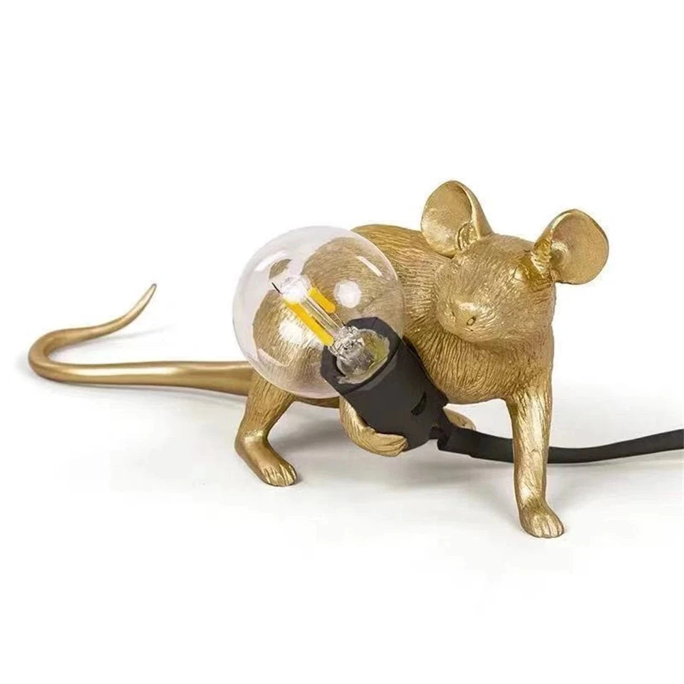 Mouse Lamp LED Table Lights Resin Night Light Animal Table Lamps Home Decor Bedside Lighting