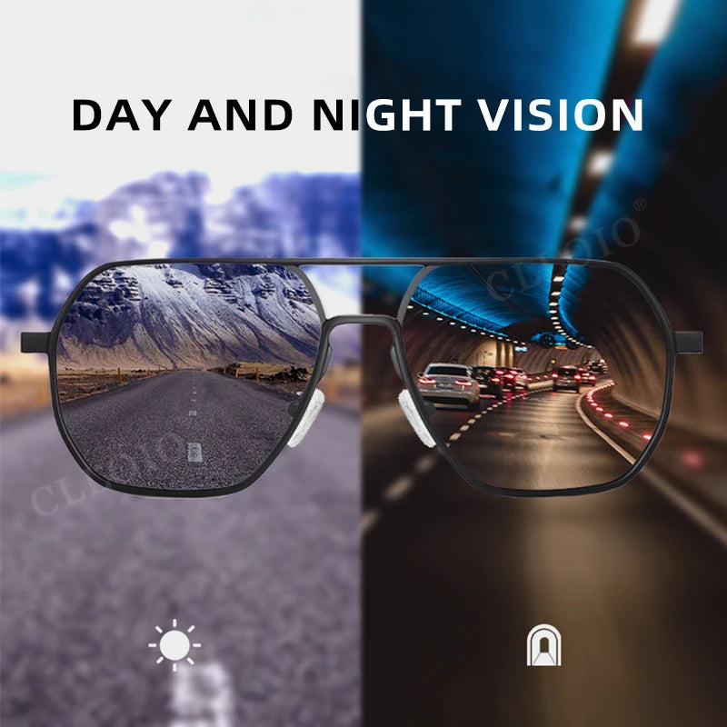 Photochromic Sunglasses, Men Women Polarized Sun Glasses, Chameleon Anti-glare Driving Sunglasses