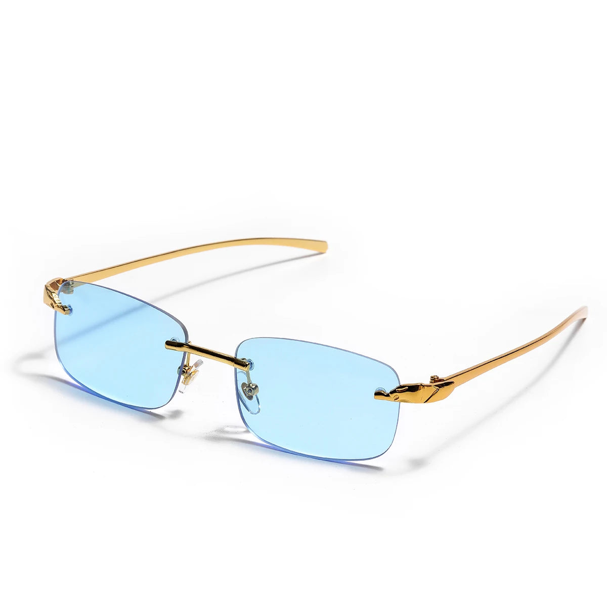 Ruiao rimless sunglasses UV400 fashion square metal glasses designer sunglasses shades