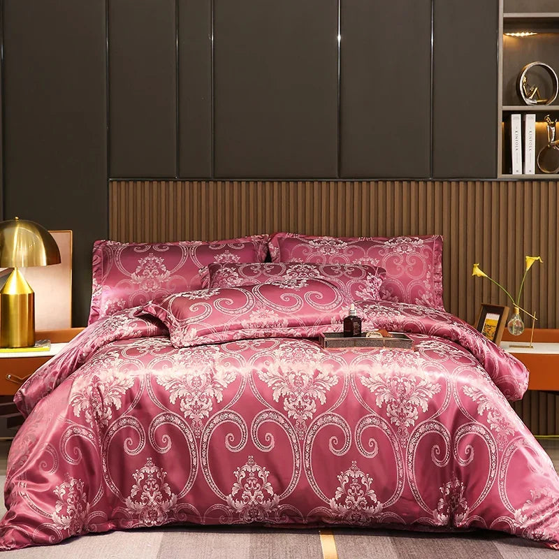3pcs Duvet Cover and Pillowcase Set, European Light Luxury, Skin-Friendly Soft Fabric, Family bedroom Bedding