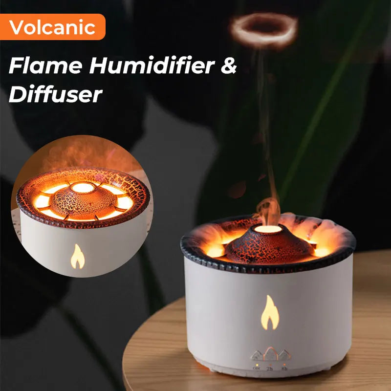 Volcano Flame Aroma Diffuser Air Humidifier Essential Oils Cool Jellyfish Humidifier Smell for Home Fragrance Mist Fire Diffuser