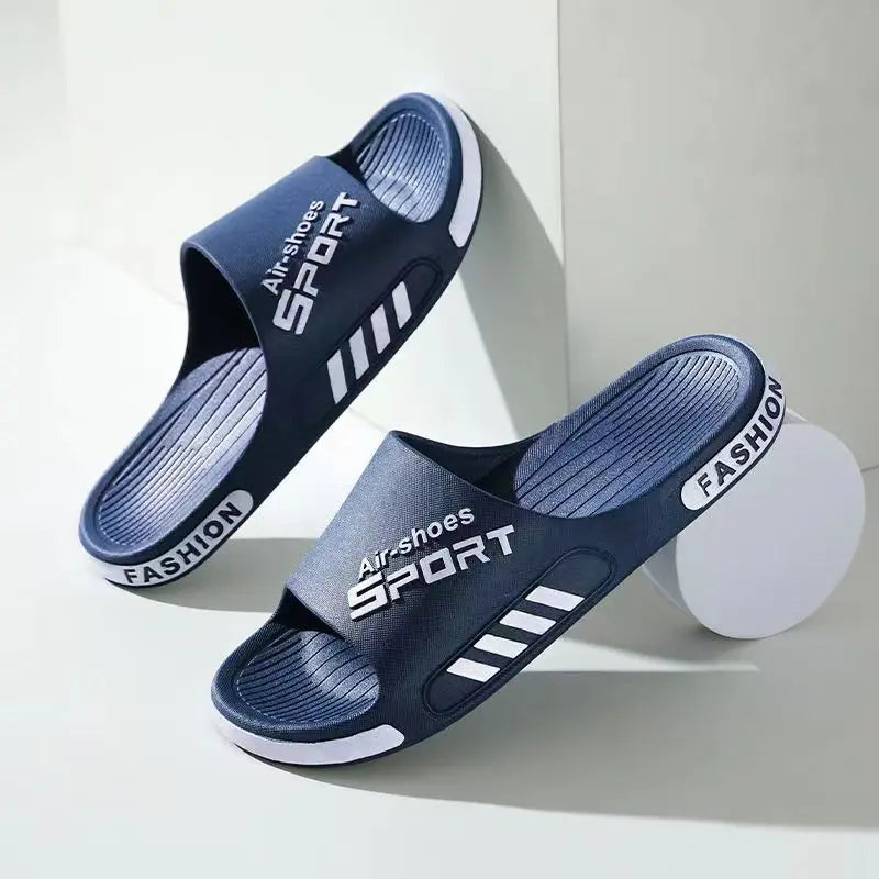 Fashion Men's Slippers PVC Soft Sole Non-slip Slides Casual Outdoor Beach Home Bathroom Couples Slippers New Sandal