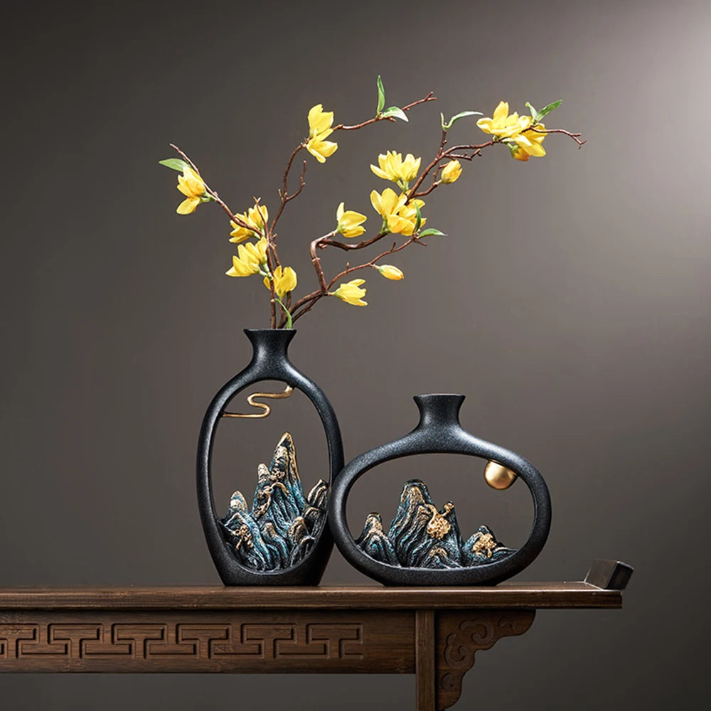 Table Decoration & Home Decoration New Chinese Style Mountain Scenery Vase Decoration