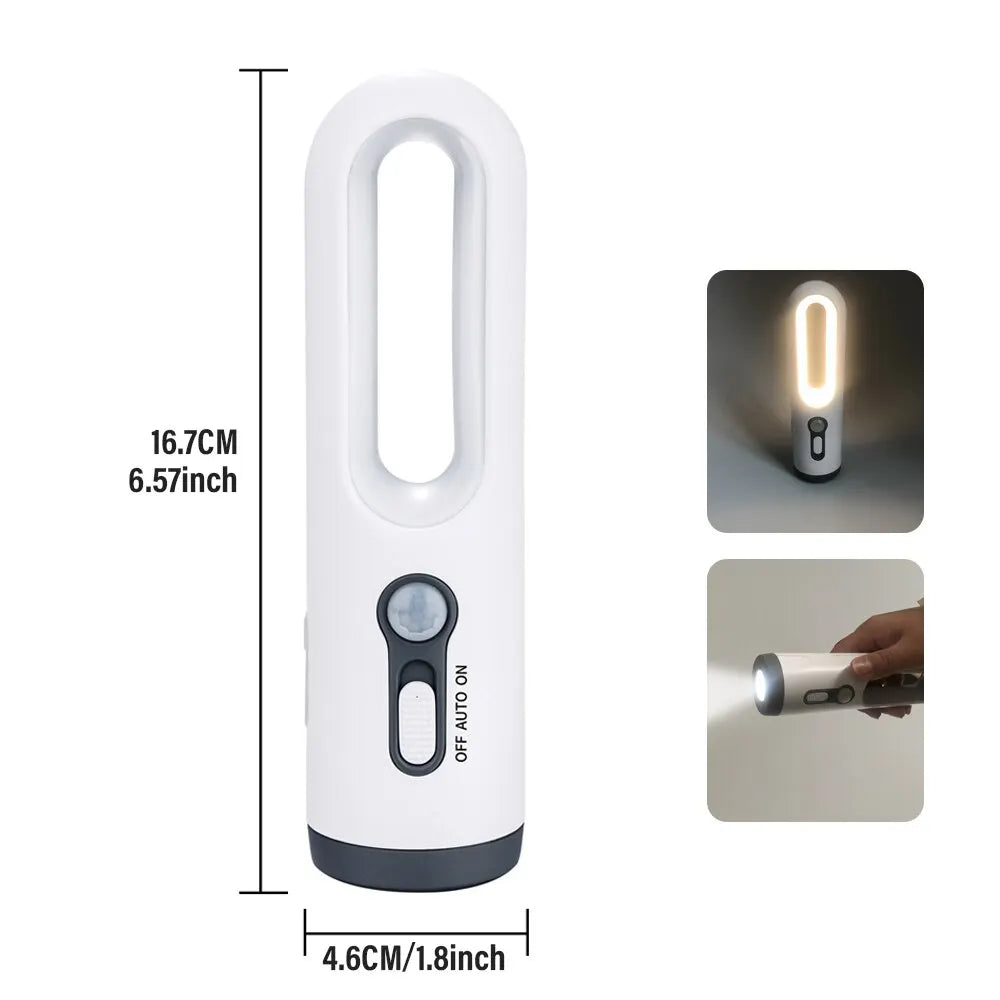 LED Motion Sensor Night Light 2 in 1 Portable Flashlight with Dusk to Dawn Sensor for Bedroom, Bathroom, Reading, Camping