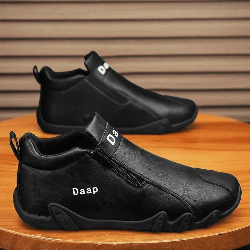 2027 New Casual Shoes for Men, Luxury Round Toe Men Ankle Boots, Light Slip-on Walking Shoes, High Top Sneakers