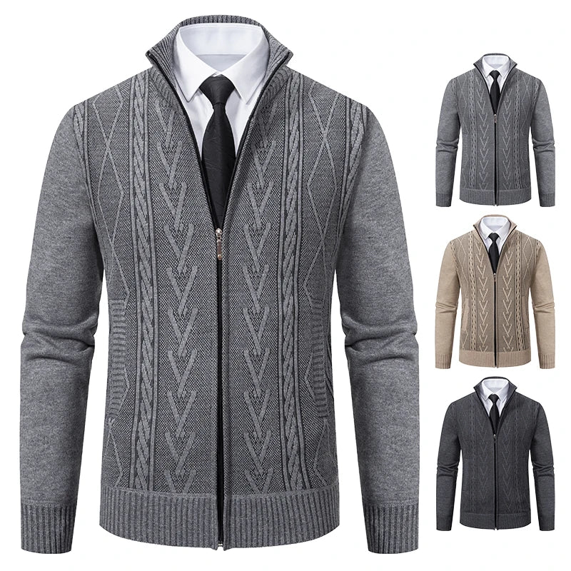 2024 winter new padded warm casual men's sweater coat