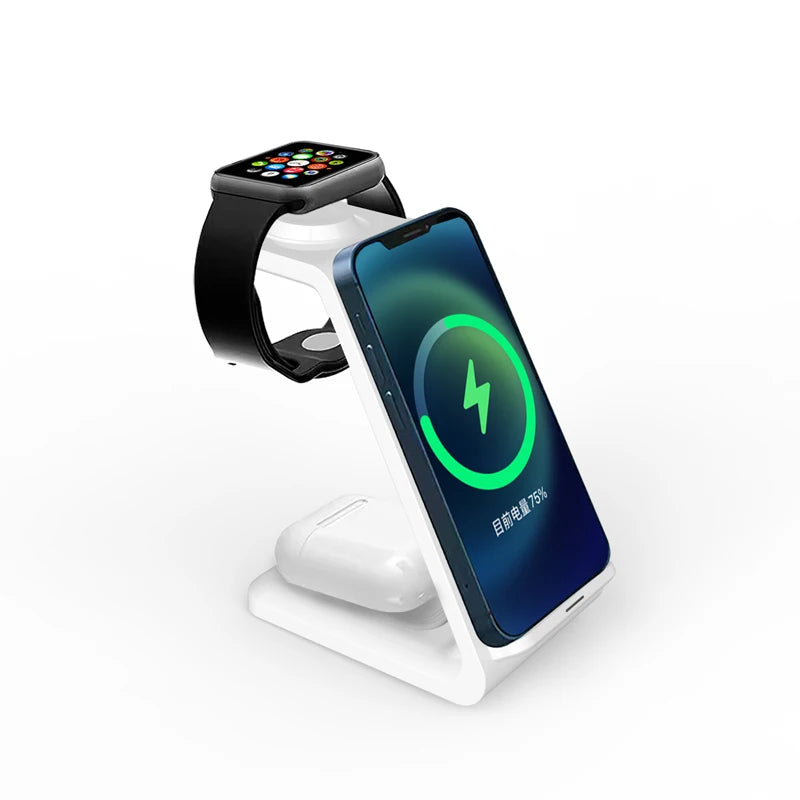 30W 3 in 1 Wireless Charger Stand for iPhone 15 14 13 12 11 X XR Apple Watch 6 7 8 iWatch Airpods Pro Fast Charging Dock Station - Hiron Store