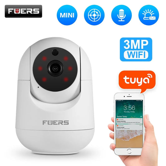 3MP WiFi Camera Tuya Smart Home Indoor Wireless IP Surveillance Camera AI Detect Automatic Tracking Security Baby Monitor - Hiron Store