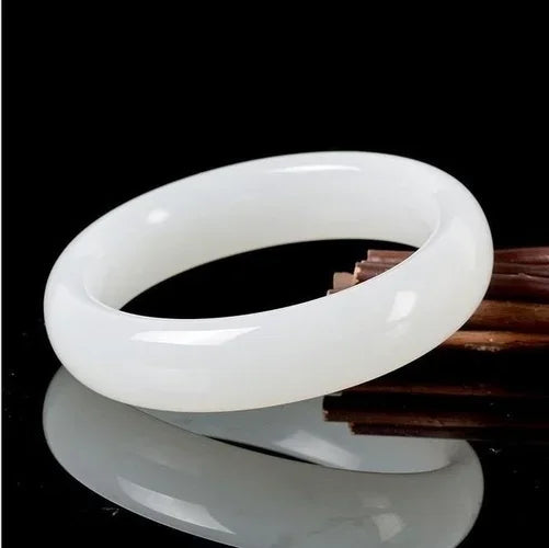 Genuine Natural White Jade Bangle Bracelet Charm Jewellery