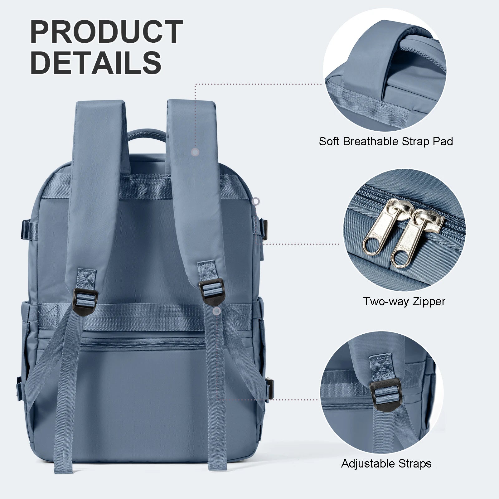 Laptop Bag Travel Backpack for Women Large Capacity Easyjet Carry-Ons 45x36x20 Backpack Ryanair 40x20x25, Men's Cabin Backpack - Hiron Store