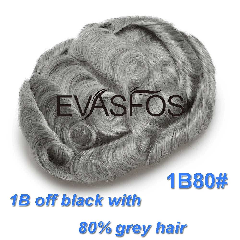 Natural Hairline Bleached Knots French Lace Front Men's Toupee, Poly Skin Hairpieces, Hair Replacement Systems, Various Color