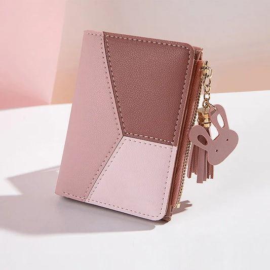 Women's Wallet PU Leather Women's Wallet Made of Leather Women Purses Card Holder Foldable Portable Lady Coin Purses - Hiron Store