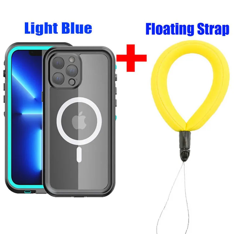 Magnetic Charging IP68 Case For iPhone 16 15 14 13 Pro Max Plus Drop proof Cover Diving outdoor sport