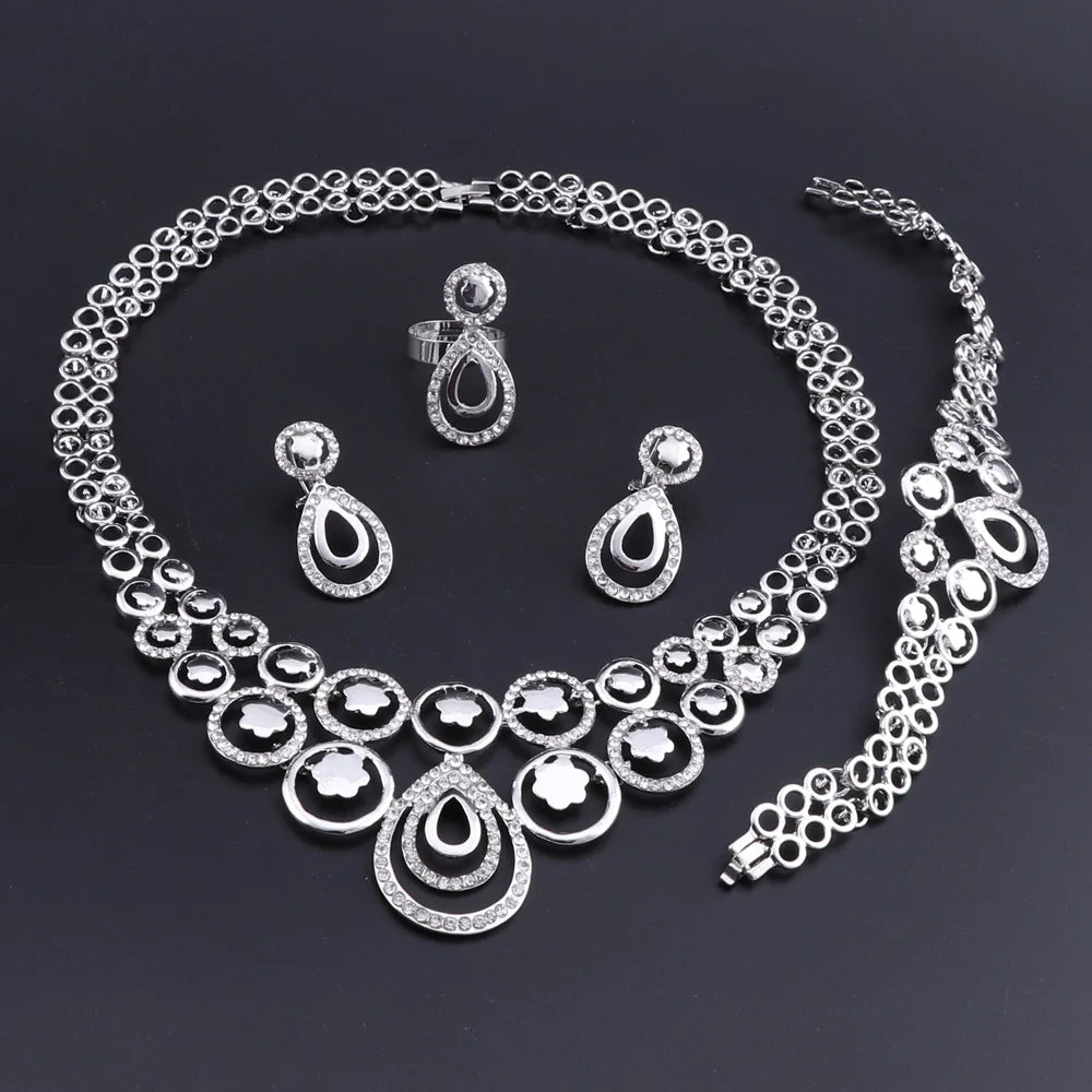 Jewellery Set Nigerian Wedding Ethiopian Jewelry Silver Colour Necklace Sets