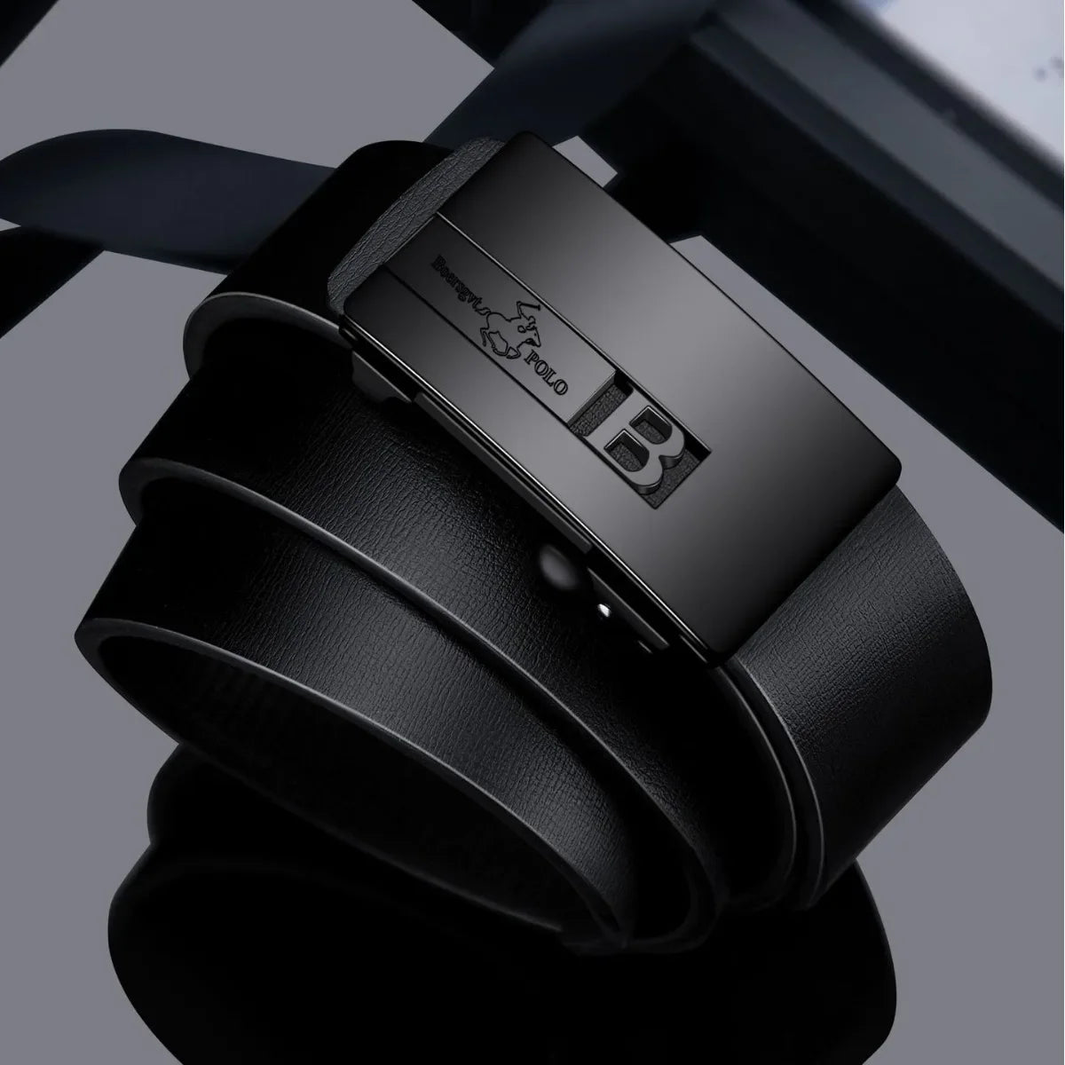 Paul's Personalized Genuine   Men's Leather Belt, with Automatic Buckle Men's Pants  Belt, Waist Belt No Tooth Automatic Buckle