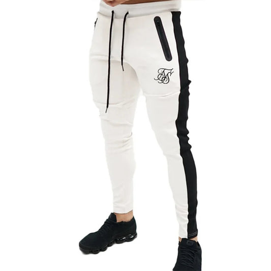 Silk Men's Pants Fitness Skinny Trousers Men Joggers Sweatpants