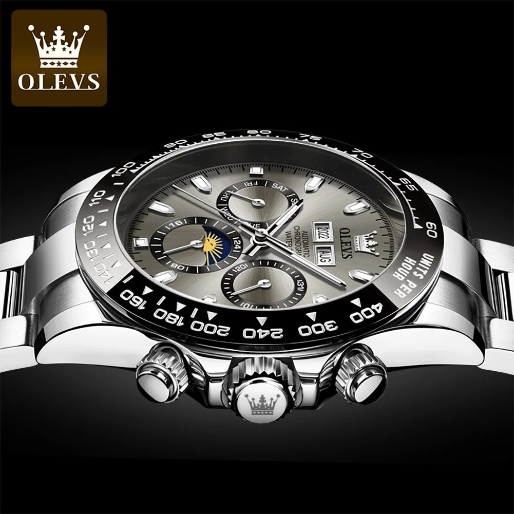 OLEVS  Watch for Men TOP Brand Original Stainless Steel  Waterproof Man Wrist Watch Luxury Set