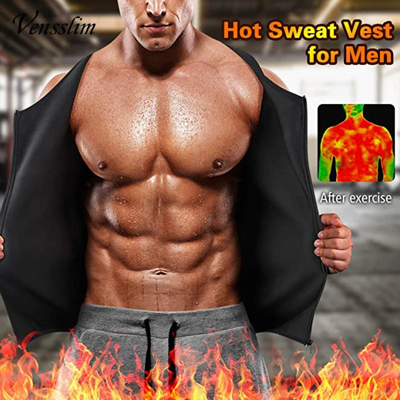 Men's Body Shaper Waist Trainer Sauna Vest Double Belt Sweat Shirt Corset Top Abdomen Slimming Shapewear Fat Burn Fitness Suits - Hiron Store