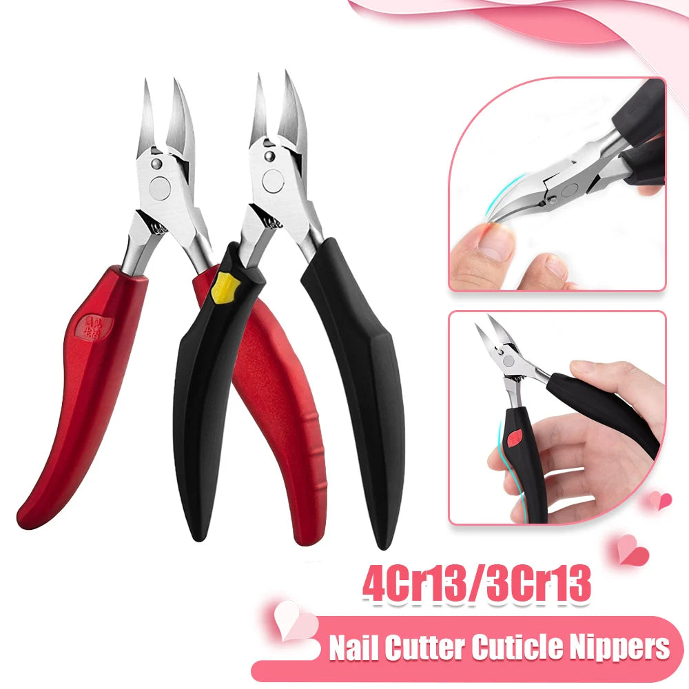 Nail Cutter Cuticle Nippers Profesional Ingrown Toenail Scissors Stainless Steel Dead Skin Removal Nail Clipper Pedicure Tool - Hiron Store