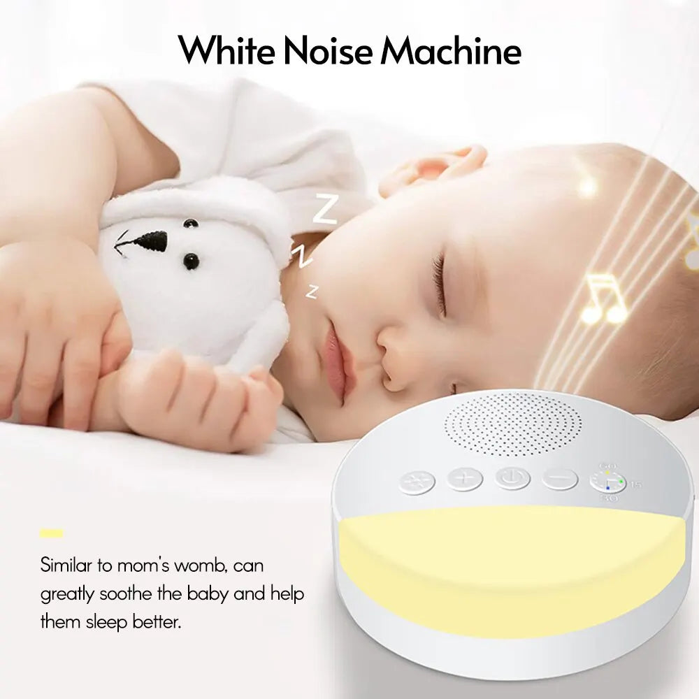 Baby White Noise Machine Kids Sleep Sound Player Night Light Timer Noise Player USB Rechargeable