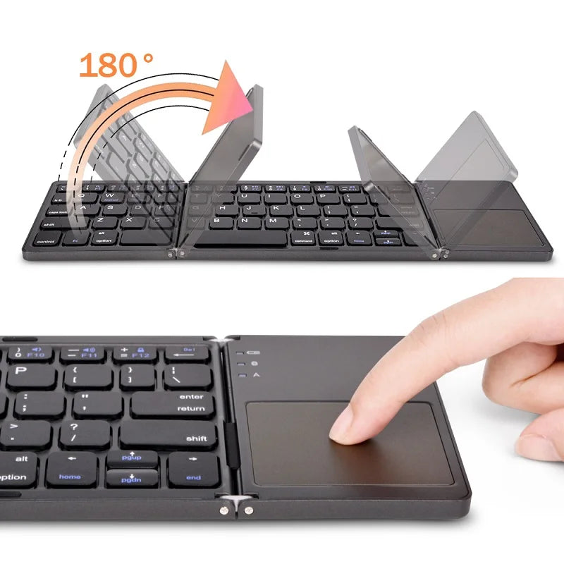 Wireless Folding Keyboard Bluetooth With Touchpad For Windows, Android, IOS,Phone,Multi-Function Button Mini Keyboard