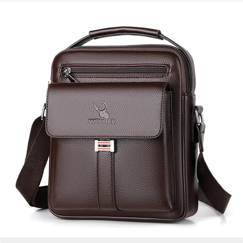 Men Crossbody Shoulder Bags Waterproof Vintage Men Handbags Large Capacity PU Leather Bag