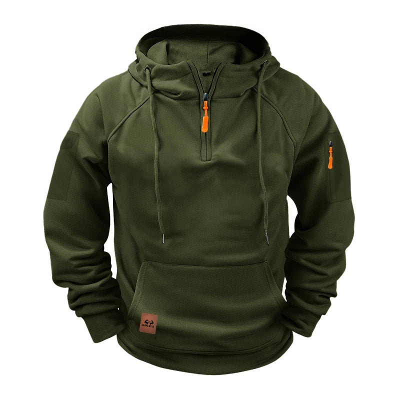 2026 New Men's Keep Warm Hoodie, Streetwear Zipper Jacket, Long Sleeve Hooded Pullover, Male Running Sweatshirt