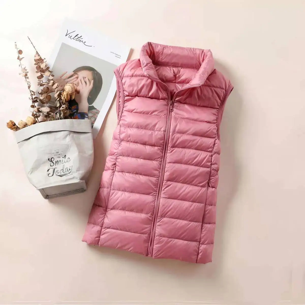 Women Ultra Light Down Vests Slim Jacket Girl Lightweight Windproof Waistcoat