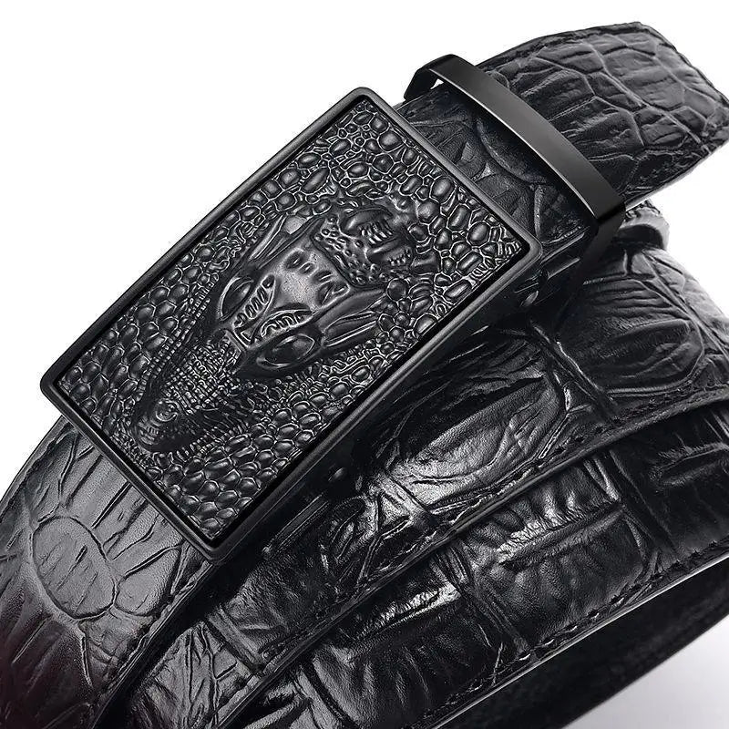 Genuine Leather Belt For Man Top Quality Luxury Famous Male Belts Automatic Buckle Crocodile Pattern