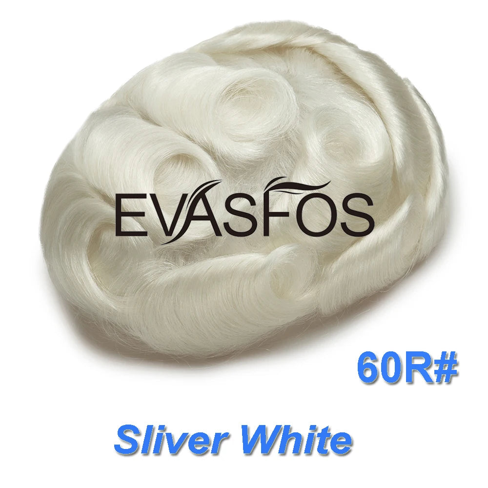 Natural Hairline Bleached Knots French Lace Front Men's Toupee, Poly Skin Hairpieces, Hair Replacement Systems, Various Color