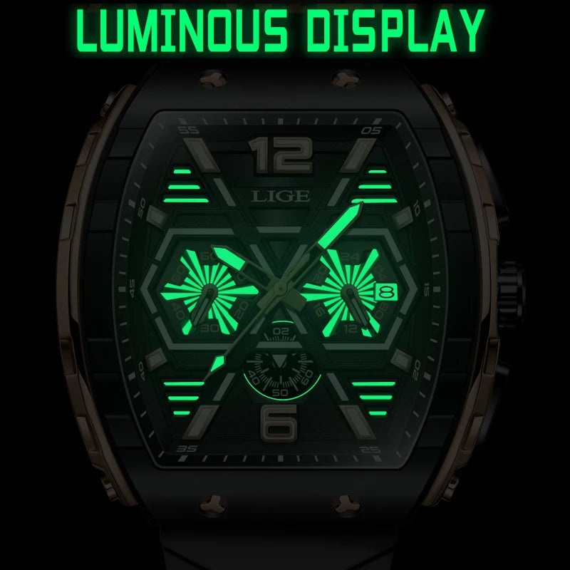 Luxury Waterproof Quartz Wristwatch Luminous Silicone Clock Man Watches