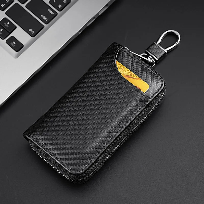 Key Bag Multifunction Organizer Wallet Holder Smart Housekeeper Car Small Case Keys Carbon Fiber Fabric Keychain