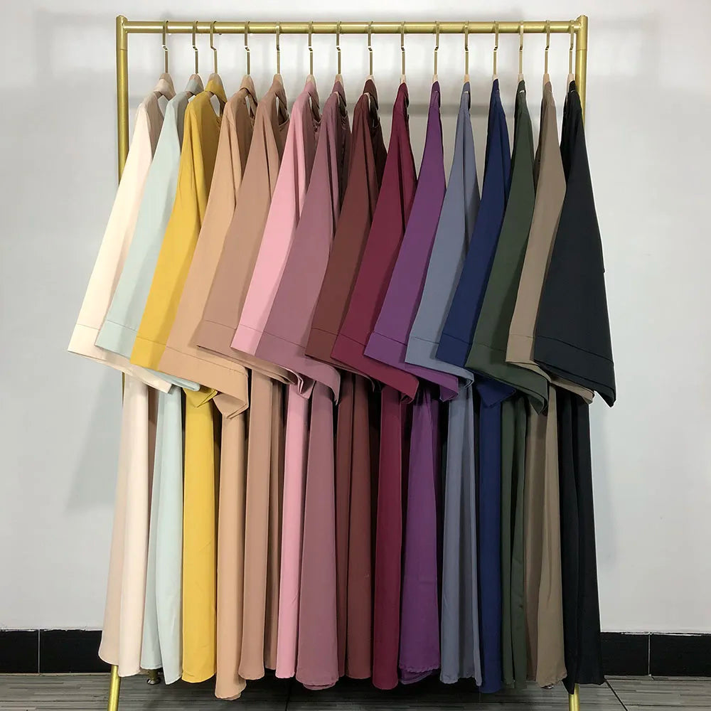 15 Colors Basic Plain Nida Abaya With Free Belt High Quality  Islamic Clothing