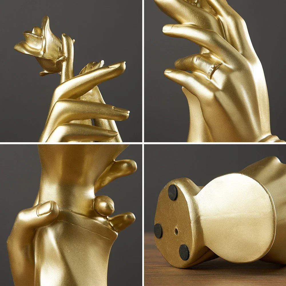 Abstract Golden Sculpture Creative Hand Statue  Home Decoration  Accessories Gifts