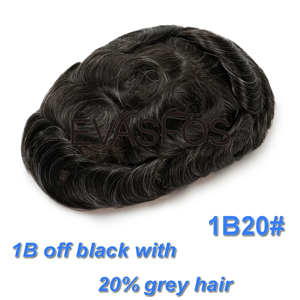 Natural Hairline Bleached Knots French Lace Front Men's Toupee, Poly Skin Hairpieces, Hair Replacement Systems, Various Color