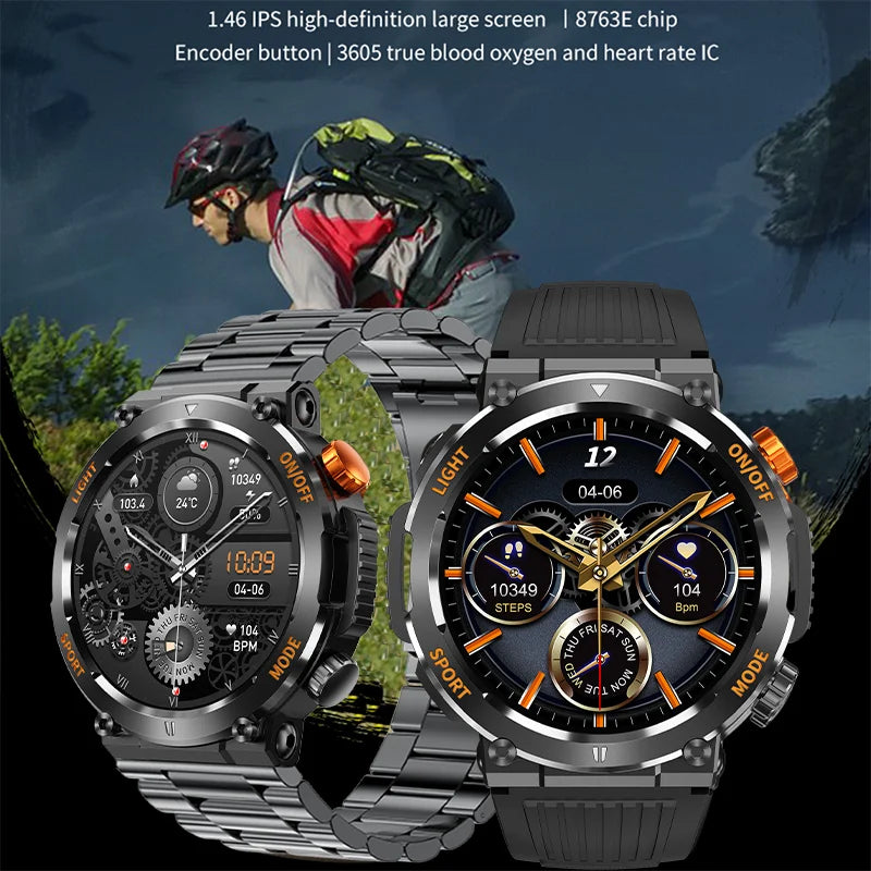 2023 New LED Lights Compass Watch For Men Smart Watch Sports Fitness IP67 Waterproof Smartwatch Bluetooth Call Full Touch Screen - Hiron Store