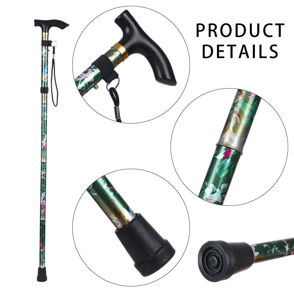 Collapsible Elderly Care Gift for Adults Elder Non-slip Walking Cane Folding Trekking Stick