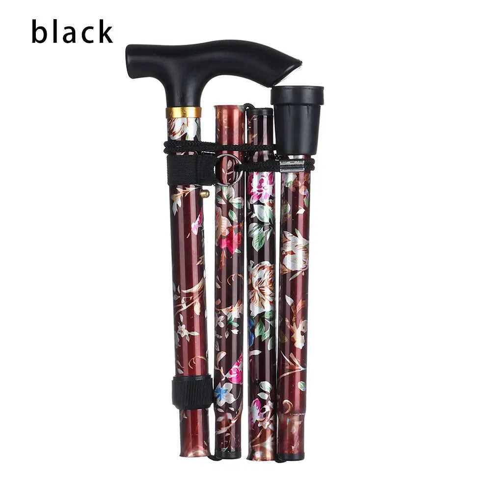 Collapsible Elderly Care Gift for Adults Elder Non-slip Walking Cane Folding Trekking Stick