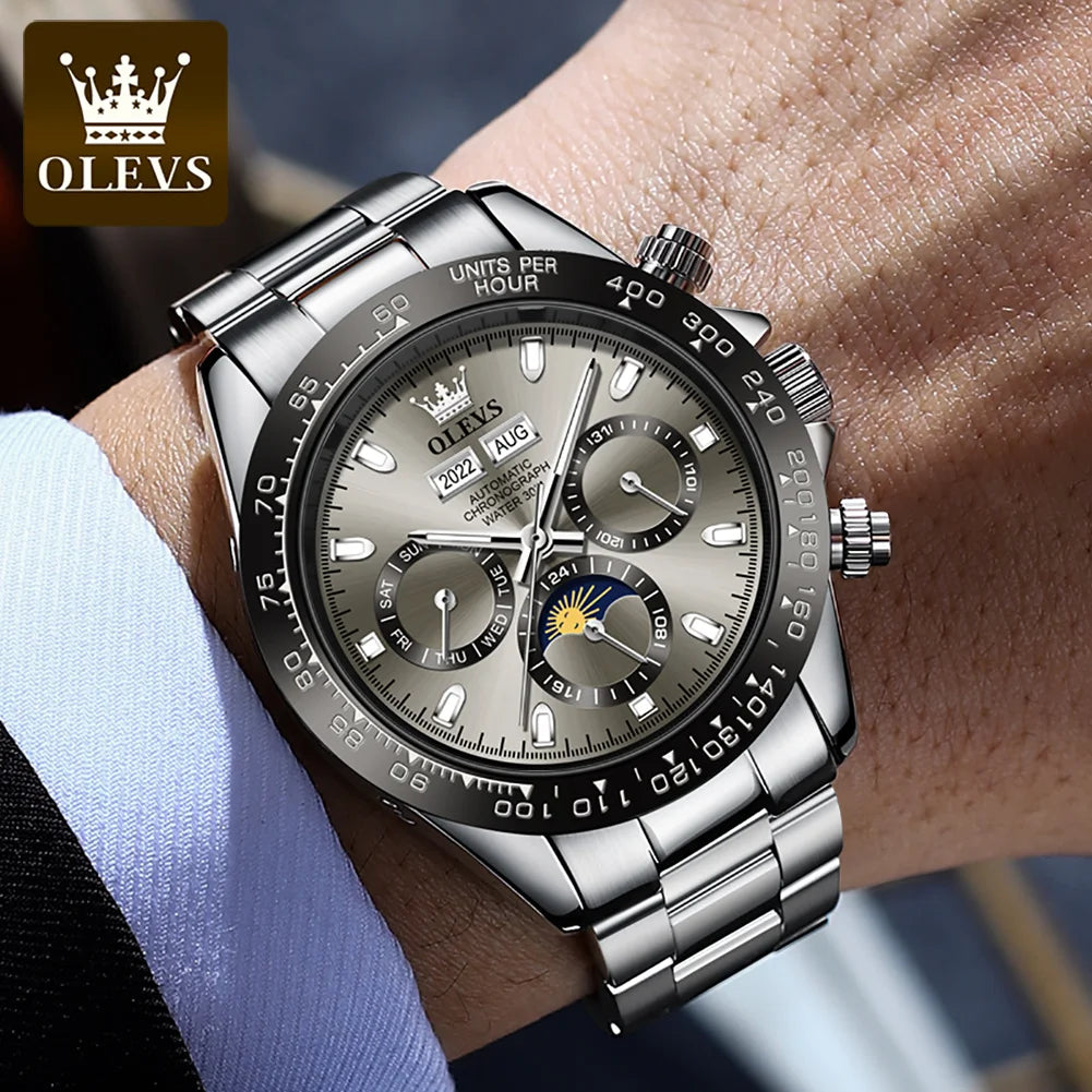 Men's Automatic Mechanical Watch Luxury Stainless Steel Waterproof Watch