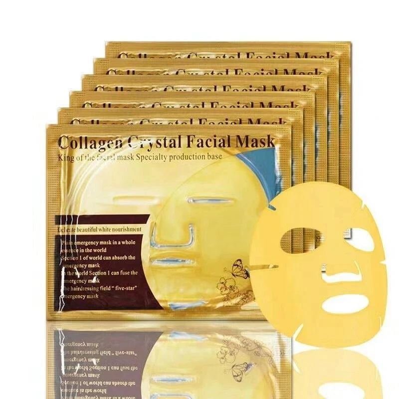 10pcs Crystal Collagen Gold Face Masks Beauty Skin Care Anti-Again Hydrating Moisturizing Facial Mask for Face Care