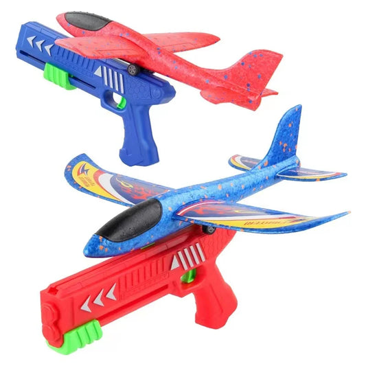 Kids 24/34cm Foam Plane Launcher Outdoor Toy for Boys Sport Catapult Game Children Girl Birthday Xmas Gifts - Hiron Store