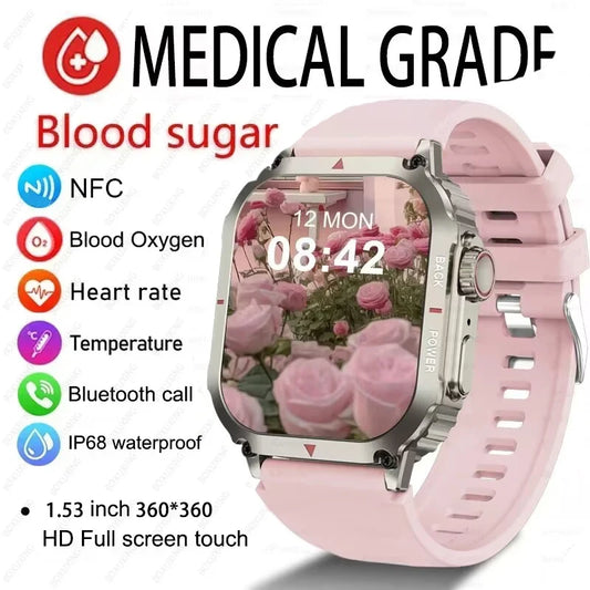 For Huawei Xiaomi Smart Watch Women GPS Tracker 330*385 HD Screen Heart Rate Blood Sugar NFC Bluetooth Call SmartWatch