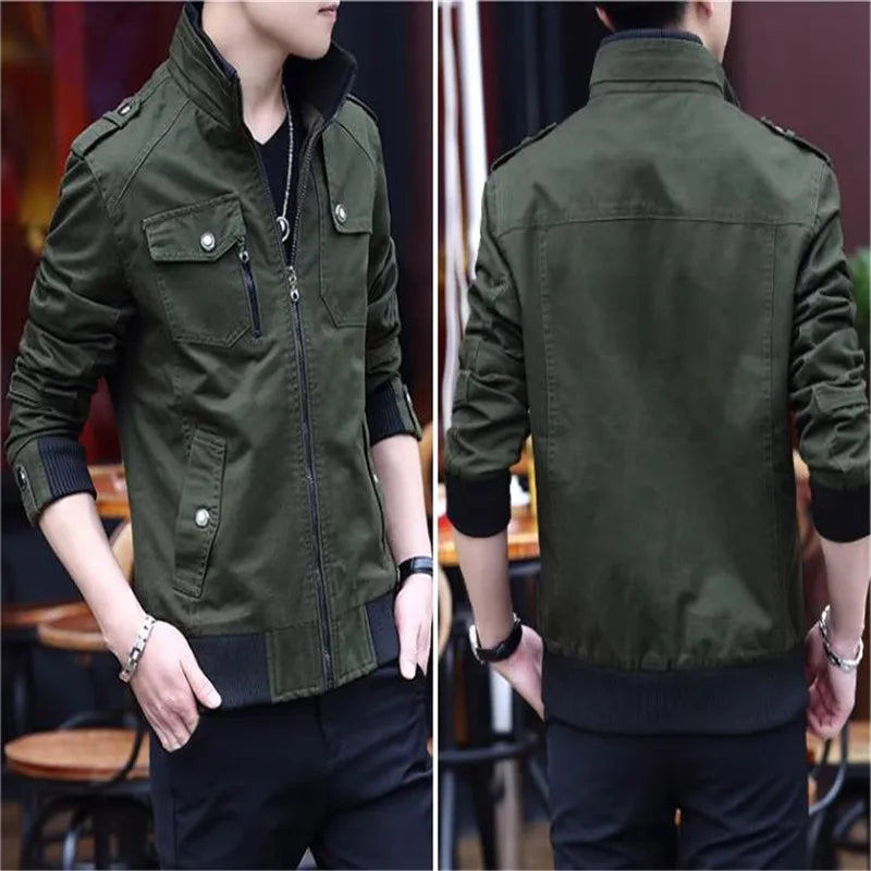 Winter Men Coldproof Windbreaker Jacket Coat Men Outwear Stand Slim Military Jackets