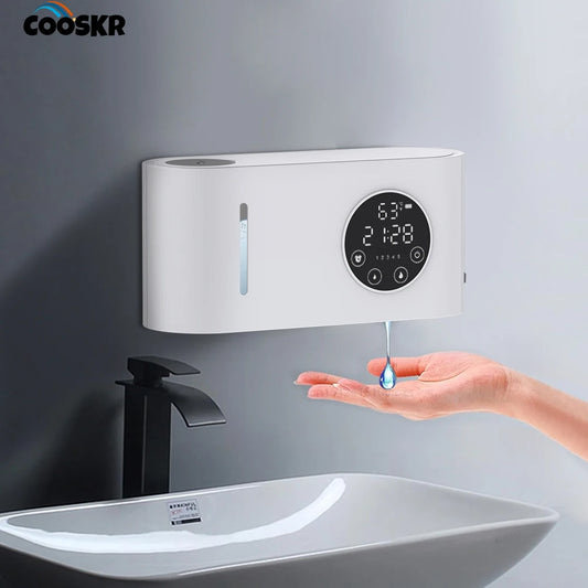 Automatic Hand Wash Liquid Foam Soap Dispenser Wall-mounted Touchless Sensor with LED Screen 500ML