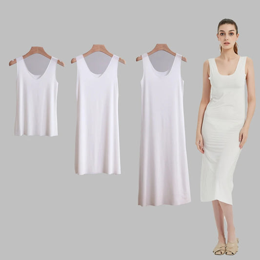 Full Slips Dresses For Women Thin Sleeveless Inner Vest Dress