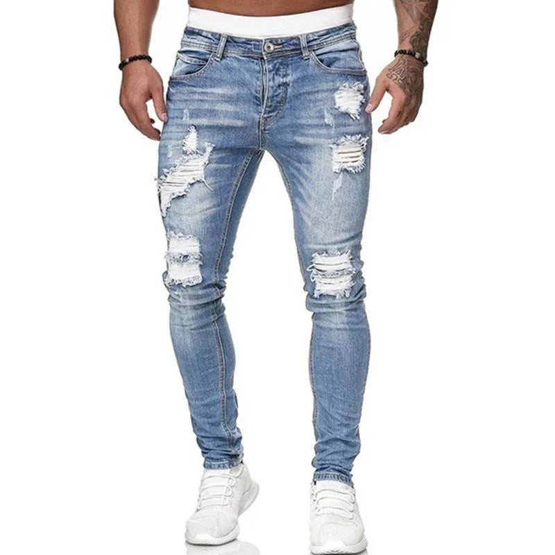 Jeans Men Trouser Men's Casual Slim fit pencil denim Pants