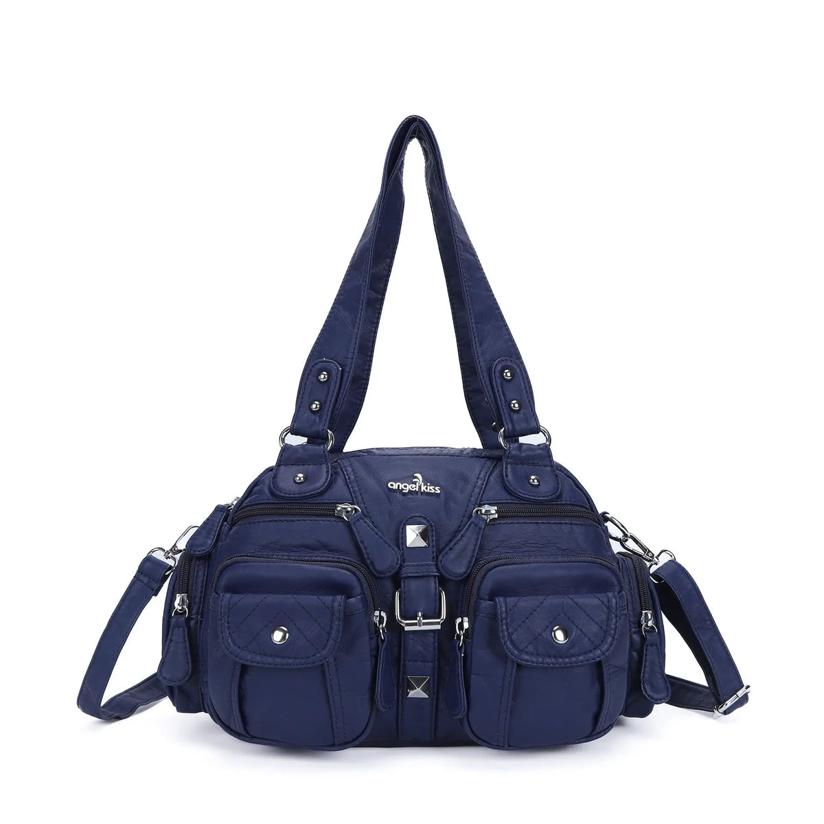 Angelkiss Women Handbags Satchel, Top-handle Handbag PU Shoulder Bag, Dumpling Pack Phone Money Bag