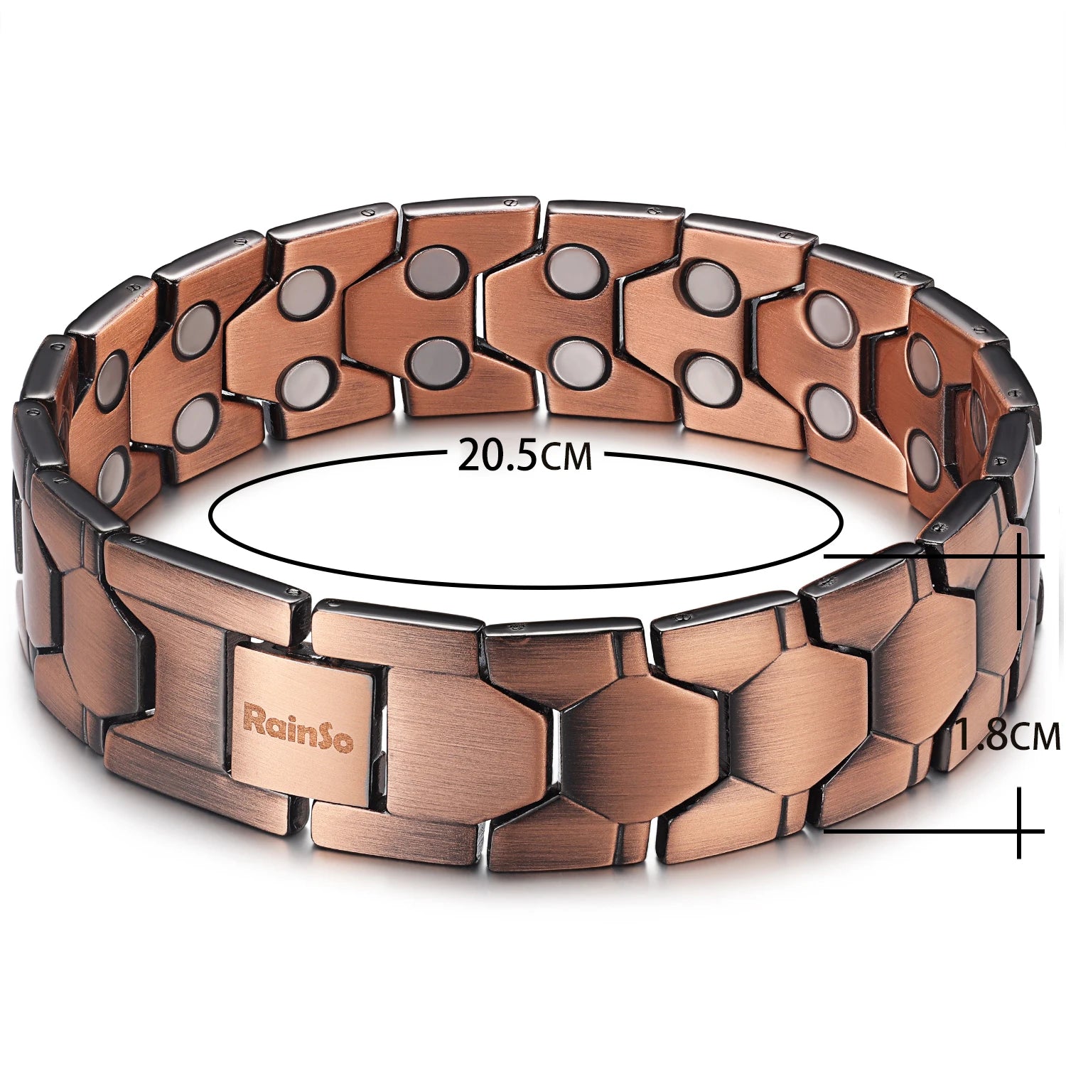 Rainso Vintage Magnetic Copper Bracelet For Men Women Healthy Bio Energy Chain Bangle Bracelet Daily Wear Jewelry Gift - Hiron Store