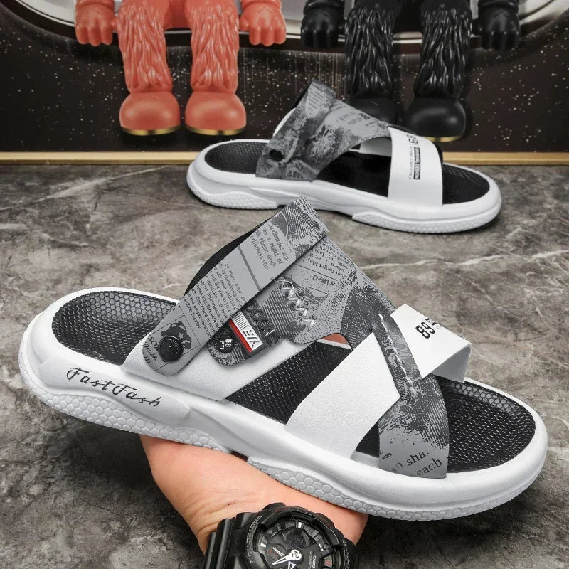 Summer Men's Slippers Comfortable Beach Sandal Man's Leather Sandals